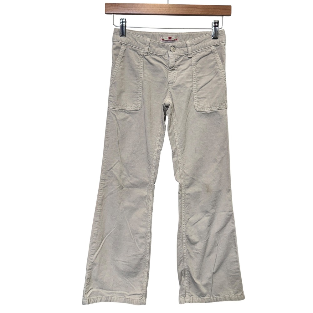 Bonpoint Girls Corduroy Pants 10 Beige Flare Leg Adjustable Waist Preppy French